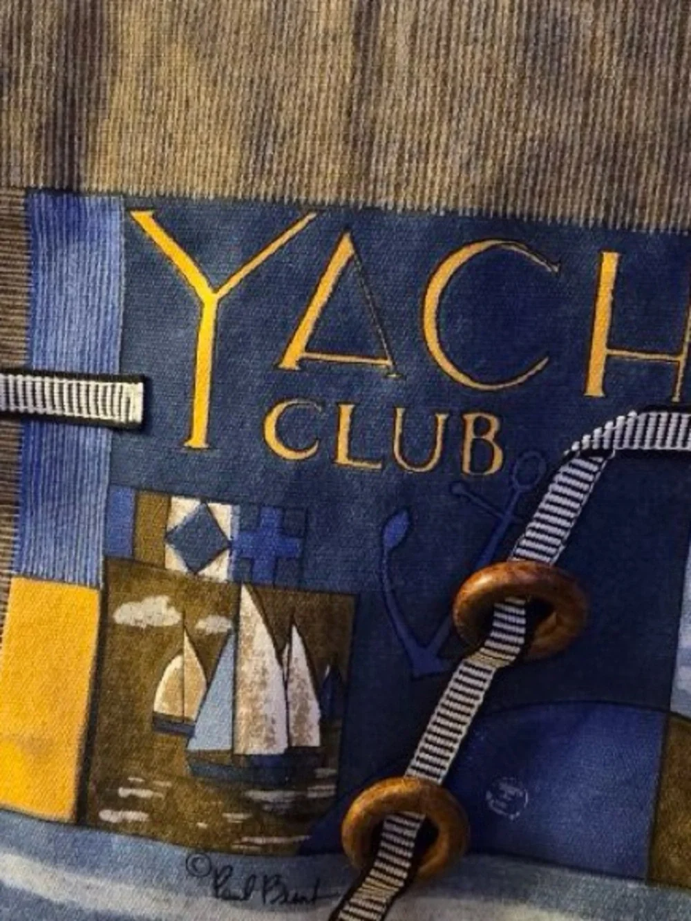 Yacht Club Canvas Duffel Bag - Blue & Olive